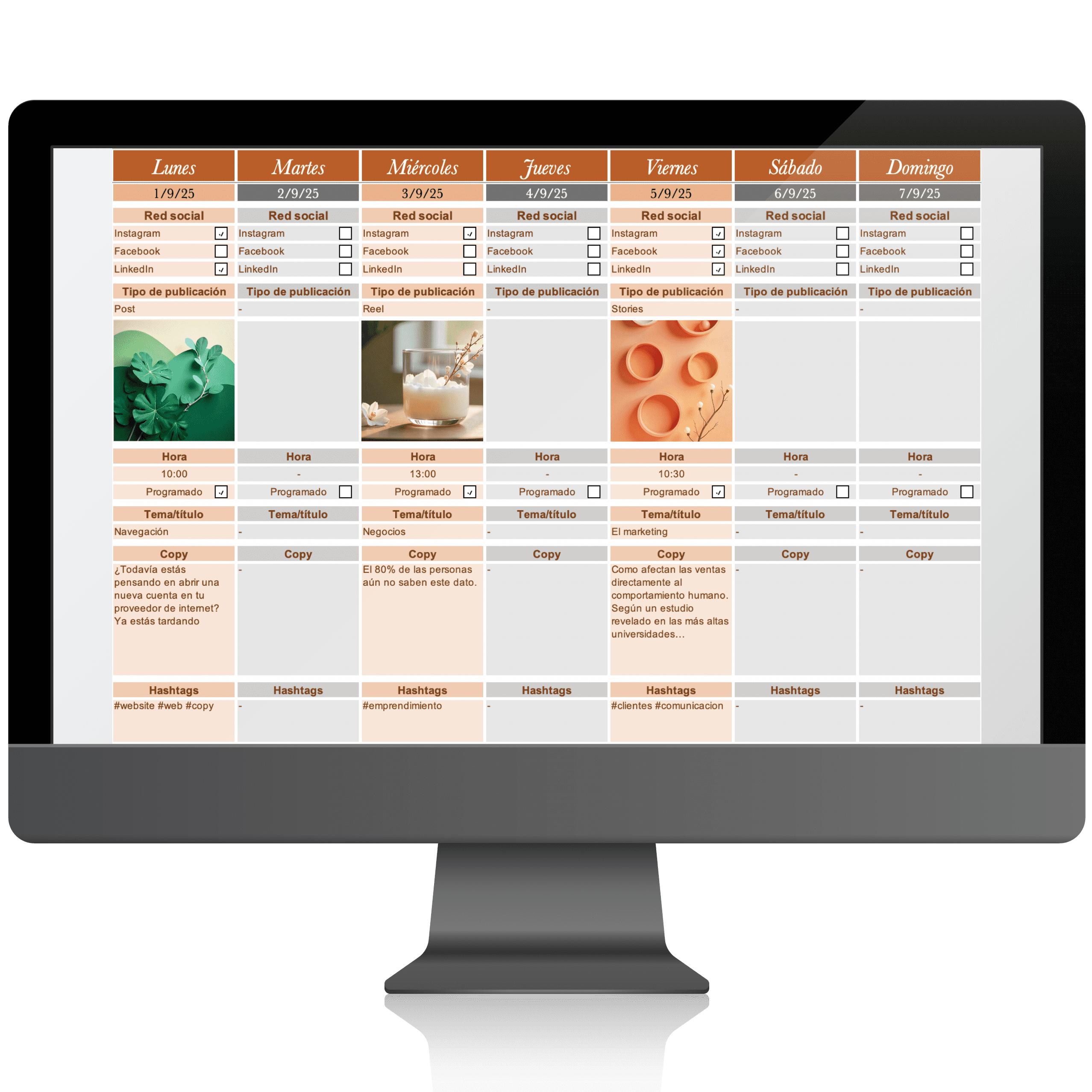 Calendario redes sociales 2025